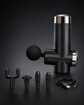 Deep Tissue Massage Gun – Portable Percussion Muscle Massager with 4 Interchangeable Heads & USB-C Charging for Pain Relief, Muscle Recovery & Fitness